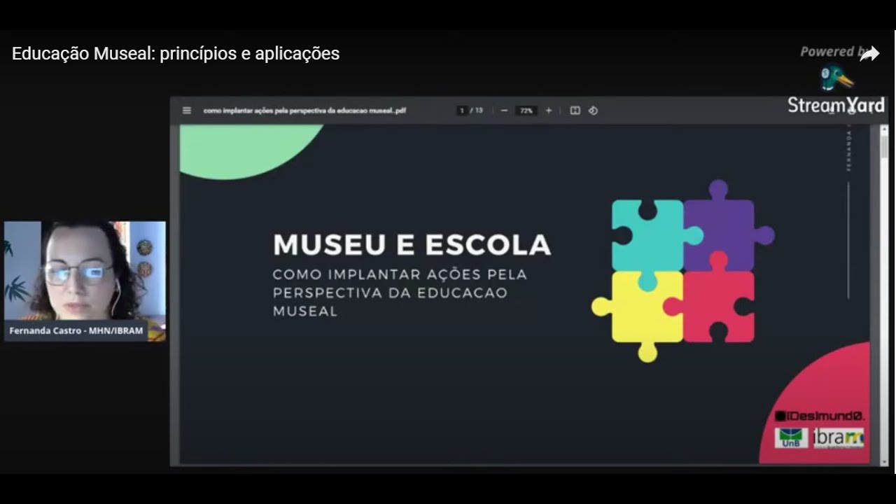 Palestra: Educação Museal: princípios e aplicações